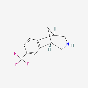 molecular formula C12H12F3N B1669543 (1S,8R)-4-(trifluoromethyl)-10-azatricyclo[6.3.1.02,7]dodeca-2(7),3,5-triene CAS No. 357425-02-6