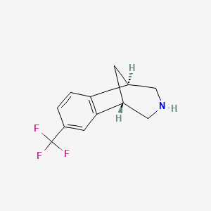 molecular formula C12H12F3N B1669543 1,5-Methano-1H-3-benzazepine, 2,3,4,5-tetrahydro-7-(trifluoromethyl)-, (1R,5S)- CAS No. 357425-02-6