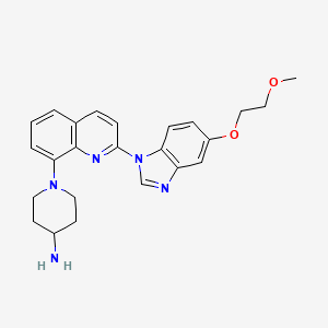 molecular formula C24H27N5O2 B1669558 1-(2-(5-(2-Methoxyethoxy)benzimidazol-1-yl)quinolin-8-yl)piperidin-4-ylamine CAS No. 343787-29-1
