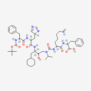 2-[[6-amino-2-[[[4-cyclohexyl-2-hydroxy-3-[[3-(4H-imidazol-4-yl)-2-[[2-[(2-methylpropan-2-yl)oxycarbonylamino]-3-phenylpropanoyl]amino]propanoyl]amino]butyl]-propan-2-ylcarbamoyl]amino]hexanoyl]amino]-3-phenylpropanoic acid