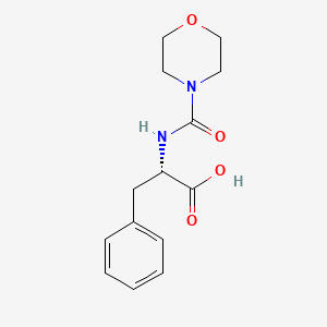 molecular formula C14H18N2O4 B1669571 4-Cyclohexyl-2-hydroxy-3-(3-methylsulfanyl-2-(2-((morpholine-4-carbonyl)amino)-3-phenylpropionylamino)propionylamino)butyric acid CAS No. 114457-62-4