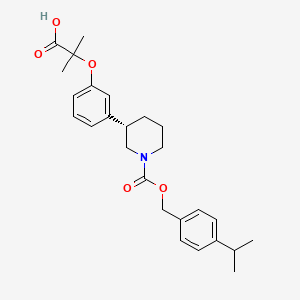 1-Piperidinecarboxylic acid, 3-(3-(1-carboxy-1-methylethoxy)phenyl)-, 1-((4-(1-methylethyl)phenyl)methyl) ester, (3S)-