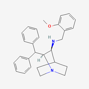 molecular formula C28H32N2O B1669579 2-(Diphenylmethyl)-N-((2-methoxyphenyl)methyl)-1-azabicyclo(2.2.2)octan-3-amine CAS No. 132746-60-2