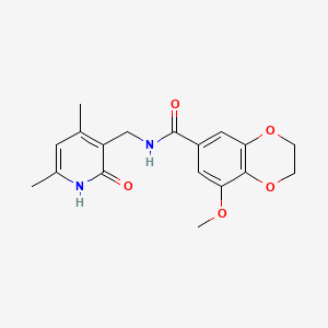 molecular formula C18H20N2O5 B1669585 N-[(4,6-dimethyl-2-oxo-1H-pyridin-3-yl)methyl]-5-methoxy-2,3-dihydro-1,4-benzodioxine-7-carboxamide CAS No. 931078-17-0