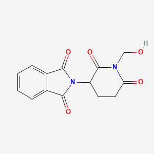molecular formula C14H12N2O5 B1669587 2-(1-(Hydroxymethyl)-2,6-dioxopiperidin-3-yl)isoindoline-1,3-dione CAS No. 145945-21-7