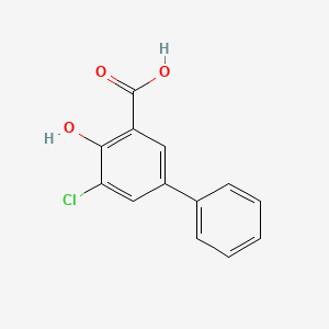 molecular formula C13H9ClO3 B1669588 3-Chloro-2-hydroxy-5-phenylbenzoic acid 