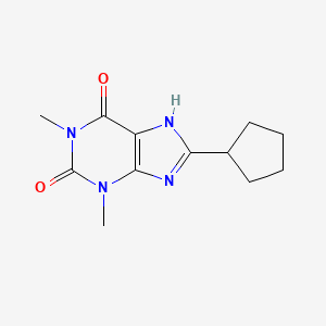 molecular formula C12H16N4O2 B1669589 8-Cyclopentyltheophylline CAS No. 35873-49-5