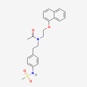 molecular formula C23H26N2O4S B1669591 N-Acetyl-2-(4-((methylsulfonyl)amino)phenyl)-N-(2-(1-naphthalenoxy)ethyl)ethanamine CAS No. 446877-42-5
