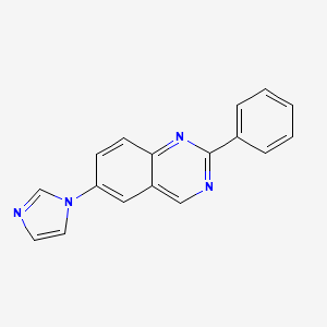 molecular formula C17H12N4 B1669596 6-(1H-imidazol-1-yl)-2-phenylquinazoline CAS No. 1004997-71-0