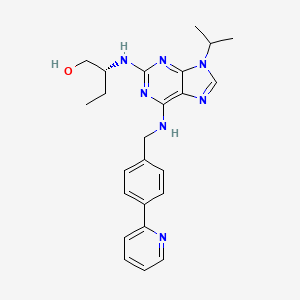molecular formula C24H29N7O B1669597 (2R)-2-({9-(1-methylethyl)-6-[(4-pyridin-2-ylbenzyl)amino]-9H-purin-2-yl}amino)butan-1-ol CAS No. 294646-77-8