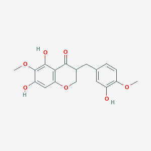 molecular formula C18H18O7 B1669607 3-(3-Hydroxy-4-methoxybenzyl)-5,7-dihydroxy-6-methoxychroman-4-one CAS No. 107585-69-3