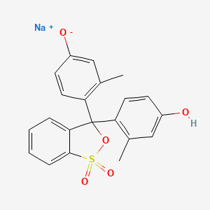 molecular formula C21H17NaO5S B1669611 Sodium hydrogen 4,4'-(3H-2,1-benzoxathiol-3-ylidene)bis(3-methylphenolate) S,S-dioxide CAS No. 408360-08-7