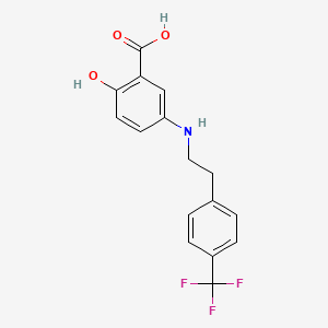 molecular formula C16H14F3NO3 B1669618 Benzoic acid, 2-hydroxy-5-((2-(4-(trifluoromethyl)phenyl)ethyl)amino)- CAS No. 927685-43-6