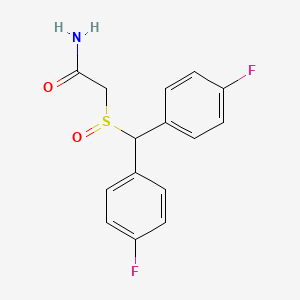 molecular formula C15H13F2NO2S B1669620 Acetamide, 2-[[bis(4-fluorophenyl)methyl]sulfinyl]- CAS No. 90280-13-0