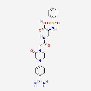 molecular formula C22H26N6O6S B1669621 (2S)-2-(benzenesulfonamido)-3-[[2-[4-(4-carbamimidoylphenyl)-2-oxopiperazin-1-yl]acetyl]amino]propanoic acid CAS No. 256344-23-7