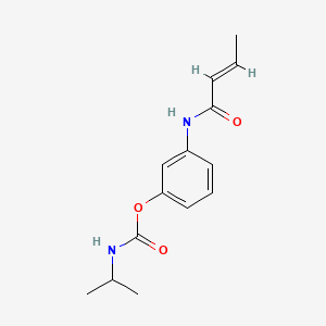 molecular formula C14H18N2O3 B1669627 m-Crotonamidophenyl isopropylcarbamate CAS No. 17788-86-2