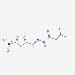 molecular formula C10H11N3O4 B1669629 Crotonic acid, 3-methyl-, (5-nitrofurfurylidene)hydrazide CAS No. 91687-56-8