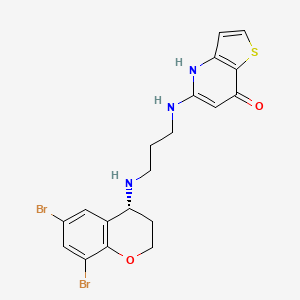 molecular formula C19H21Br2N3O2S B1669632 5-[3-[[(4R)-6,8-dibromo-3,4-dihydro-2H-chromen-4-yl]amino]propylamino]-4H-thieno[3,2-b]pyridin-7-one CAS No. 1013915-71-3