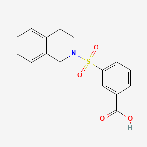 molecular formula C16H15NO4S B1669633 3-(3,4-dihydroisoquinolin-2(1H)-ylsulfonyl)benzoic acid CAS No. 327092-81-9