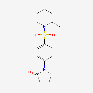 molecular formula C16H22N2O3S B1669635 1-{4-[(2-Methylpiperidin-1-yl)sulfonyl]phenyl}pyrrolidin-2-one CAS No. 932495-16-4