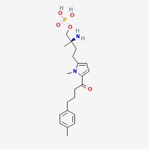 molecular formula C21H31N2O5P B1669642 1-Butanone, 1-(5-((3R)-3-amino-3-methyl-4-(phosphonooxy)butyl)-1-methyl-1H-pyrrol-2-yl)-4-(4-methylphenyl)- CAS No. 840523-39-9