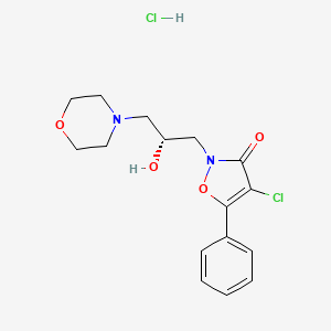 B1669648 4-Chloro-2-(2-hydroxy-3-morpholinopropyl)-5-phenyl-4-isoxazolin-3-one CAS No. 144886-17-9