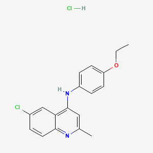 molecular formula C18H18Cl2N2O B1669651 6-chloro-N-(4-ethoxyphenyl)-2-methylquinolin-4-amine hydrochloride CAS No. 474084-56-5