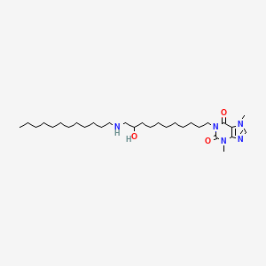 molecular formula C30H55N5O3 B1669652 1-(11-(dodecylamino)-10-hydroxyundecyl)-3,7-dihydro-3,7-dimethyl-1H-purine-2,6-dione CAS No. 166981-13-1