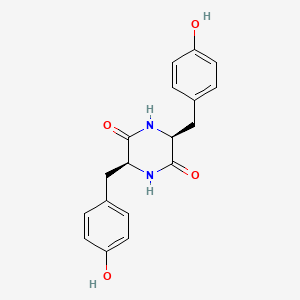 molecular formula C18H18N2O4 B1669700 (3S,6S)-3,6-bis(4-hydroxybenzyl)piperazine-2,5-dione CAS No. 1361200-34-1