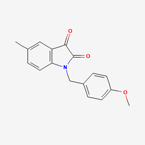 molecular formula C17H15NO3 B1669704 1-(4-甲氧基苄基)-5-甲基吲哚-2,3-二酮 CAS No. 620931-39-7