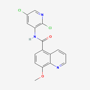 molecular formula C16H11Cl2N3O2 B1669708 5-Quinolinecarboxamide, N-(2,5-dichloro-3-pyridinyl)-8-methoxy- CAS No. 257892-34-5