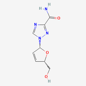 molecular formula C8H10N4O3 B1669711 1-[(2R,5S)-5-(hydroxymethyl)-2,5-dihydrofuran-2-yl]-1,2,4-triazole-3-carboxamide CAS No. 131922-28-6