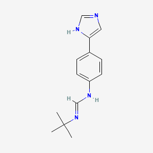 molecular formula C14H18N4 B1669729 N-(tert-butyl)-N'-[4-(1H-imidazol-4-yl)phenyl]imidoformamide CAS No. 83184-14-9