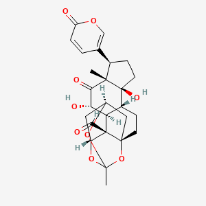 molecular formula C26H30O9 B1669774 Bufa-20,22-dienolide, 1,3,5-[(1R)-ethylidynetris(oxy)]-11,14-dihydroxy-12,19-dioxo-, (1beta,3beta,5beta,11alpha)- CAS No. 98205-50-6