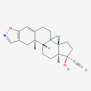 molecular formula C22H27NO2 B1669791 Pregna-2,4-dien-20-yno(2,3-d)isoxazol-17-ol, (17alpha)- CAS No. 17230-88-5