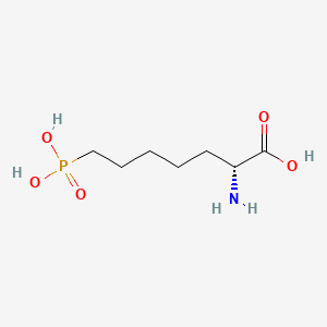 B1669810 Heptanoic acid, 2-amino-7-phosphono-, (2R)- CAS No. 81338-23-0