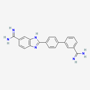 molecular formula C21H18N6 B1669852 2-{3'-[Amino(imino)methyl]biphenyl-4-YL}-1H-benzimidazole-5-carboximidamide CAS No. 869767-86-2