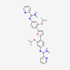 molecular formula C34H34N6O3 B1669854 DB-766 CAS No. 423165-22-4