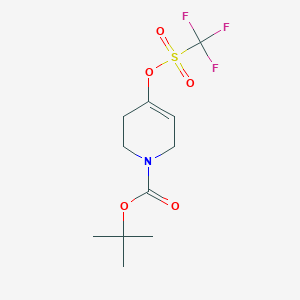 molecular formula C11H16F3NO5S B166987 tert-Butyl 4-(((trifluoromethyl)sulfonyl)oxy)-5,6-dihydropyridine-1(2H)-carboxylate CAS No. 138647-49-1