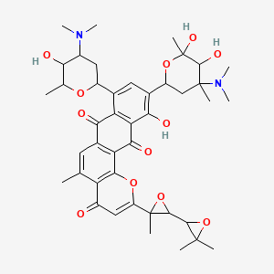 10-[4-(Dimethylamino)-5,6-dihydroxy-4,6-dimethyloxan-2-yl]-8-[4-(dimethylamino)-5-hydroxy-6-methyloxan-2-yl]-2-[3-(3,3-dimethyloxiran-2-yl)-2-methyloxiran-2-yl]-11-hydroxy-5-methylnaphtho[2,3-h]chromene-4,7,12-trione