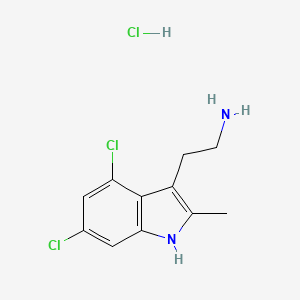 molecular formula C11H13Cl3N2 B1669881 2-(4,6-dichloro-2-methyl-1H-indol-3-yl)ethanamine hydrochloride CAS No. 1049742-84-8