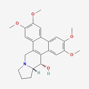 molecular formula C24H27NO5 B1669882 (13aS,14S)-2,3,6,7-tetramethoxy-9,11,12,13,13a,14-hexahydrophenanthro[9,10-f]indolizin-14-ol CAS No. 87302-58-7
