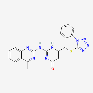 2-[(4-methylquinazolin-2-yl)amino]-6-[(1-phenyltetrazol-5-yl)sulfanylmethyl]-1H-pyrimidin-4-one