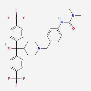 molecular formula C30H31F6N3O2 B1669889 N'-[4-[[4-[Hydroxybis[4-(trifluoromethyl)phenyl]methyl]-1-piperidinyl]methyl]phenyl]-N,N-dimethyl-urea CAS No. 494786-13-9