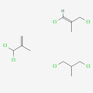 molecular formula C12H20Cl6 B1669908 Propane, 1,3-dichloro-2-methyl-, mixt. with 1,3,dichloro-2-methyl-1-propene and 3,3-dichloro-2-methyl-1-propene CAS No. 8065-92-7