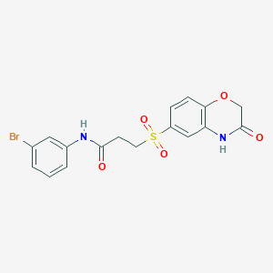 molecular formula C17H15BrN2O5S B1669911 N-(3-bromophenyl)-3-[(3-oxo-4H-1,4-benzoxazin-6-yl)sulfonyl]propanamide CAS No. 893161-97-2