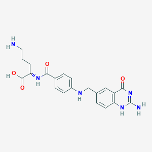 molecular formula C21H24N6O4 B1669917 (2S)-5-amino-2-[[4-[(2-amino-4-oxo-1H-quinazolin-6-yl)methylamino]benzoyl]amino]pentanoic acid CAS No. 118675-83-5