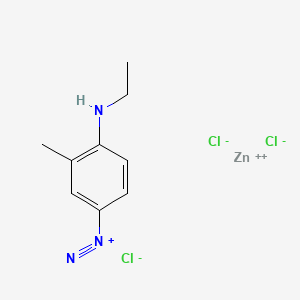molecular formula C9H12Cl3N3Zn B1669923 zinc;4-(ethylamino)-3-methylbenzenediazonium;trichloride CAS No. 17409-50-6
