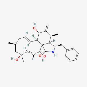 molecular formula C28H37NO4 B1669933 (1R,2R,3Z,5R,7S,9Z,11R,12S,14S,15R,16S)-16-benzyl-2,5,12-trihydroxy-5,7,14-trimethyl-13-methylidene-17-azatricyclo[9.7.0.01,15]octadeca-3,9-dien-18-one CAS No. 53760-20-6