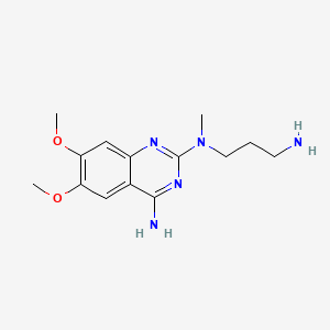 molecular formula C14H21N5O2 B1669950 N2-(3-aminopropyl)-6,7-dimethoxy-N2-methylquinazoline-2,4-diamine CAS No. 76362-29-3